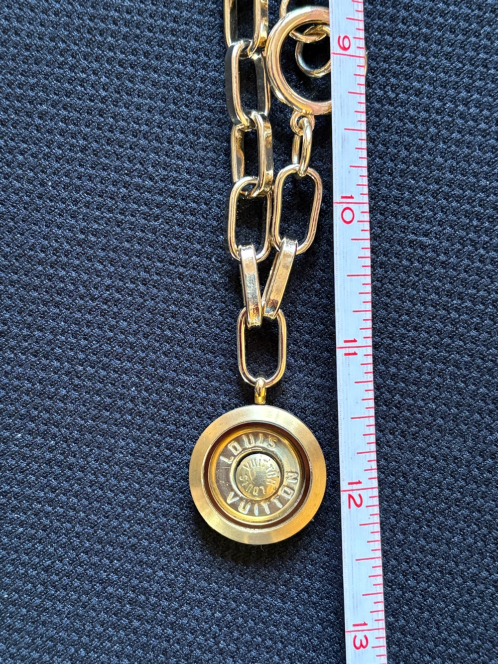 Authentic Louis Vuitton Grommet & Rivet charm with 22" unbranded paperclip chain - Picture 6 of 7